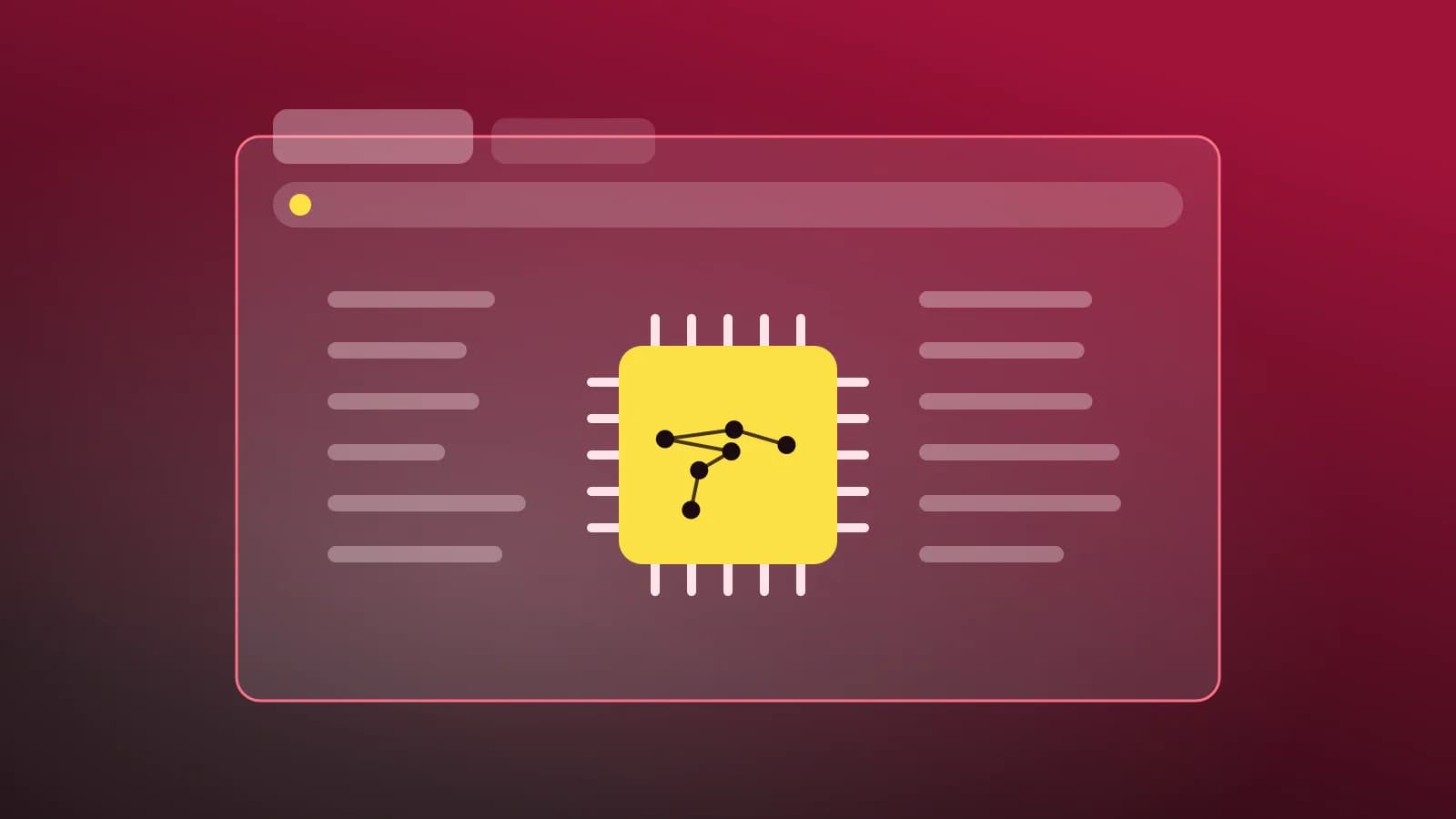 Abstract illustration of a browser window running an AI chip locally