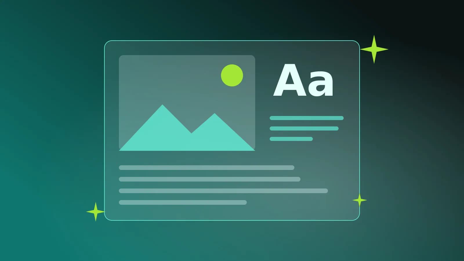 Abstract illustration of a page layout with an image frame and text blocks