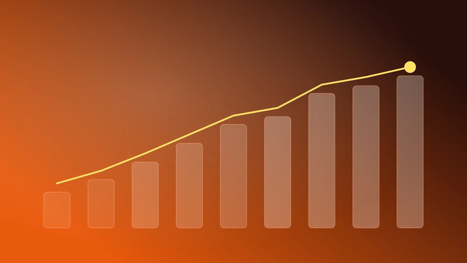 Abstract illustration of rising bars and a growth curve