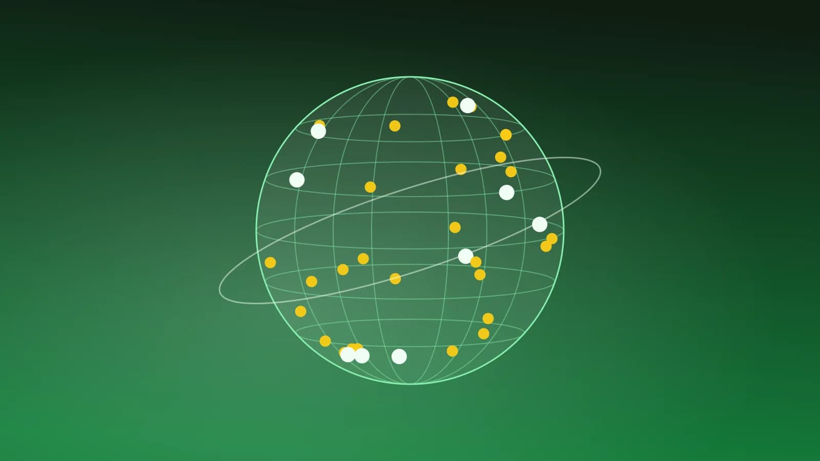 Abstract illustration of a globe dotted with survey points