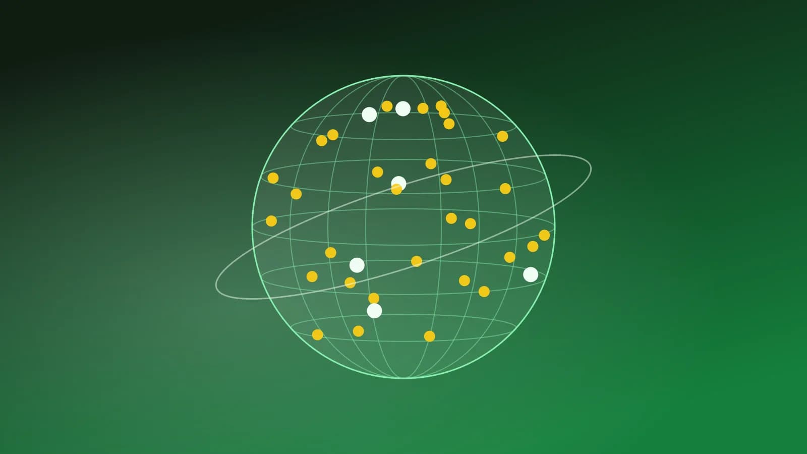 Illustration abstraite d'un globe parsemé de points d'enquête