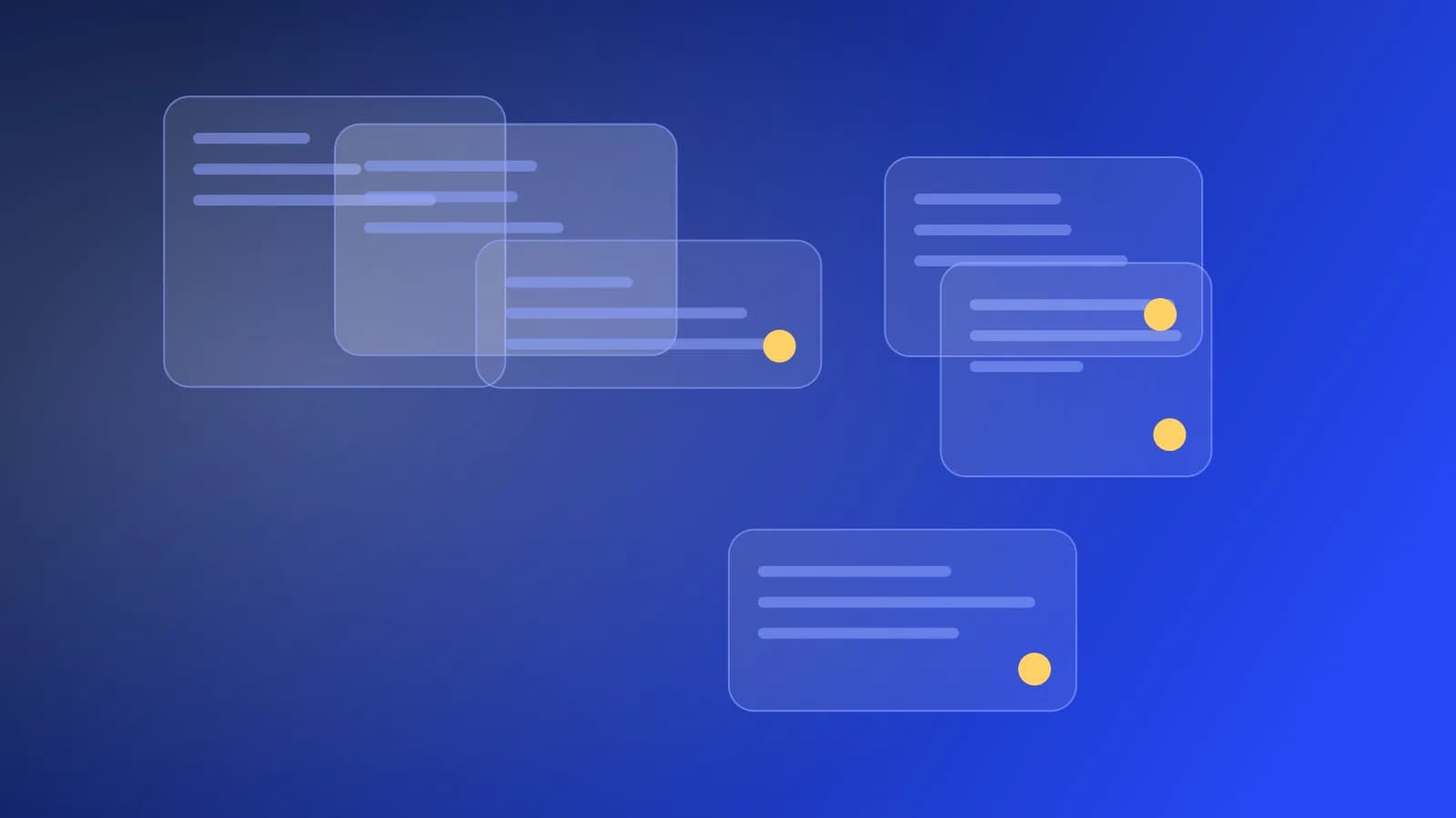 Illustration abstraite de cartes d'interface flottantes