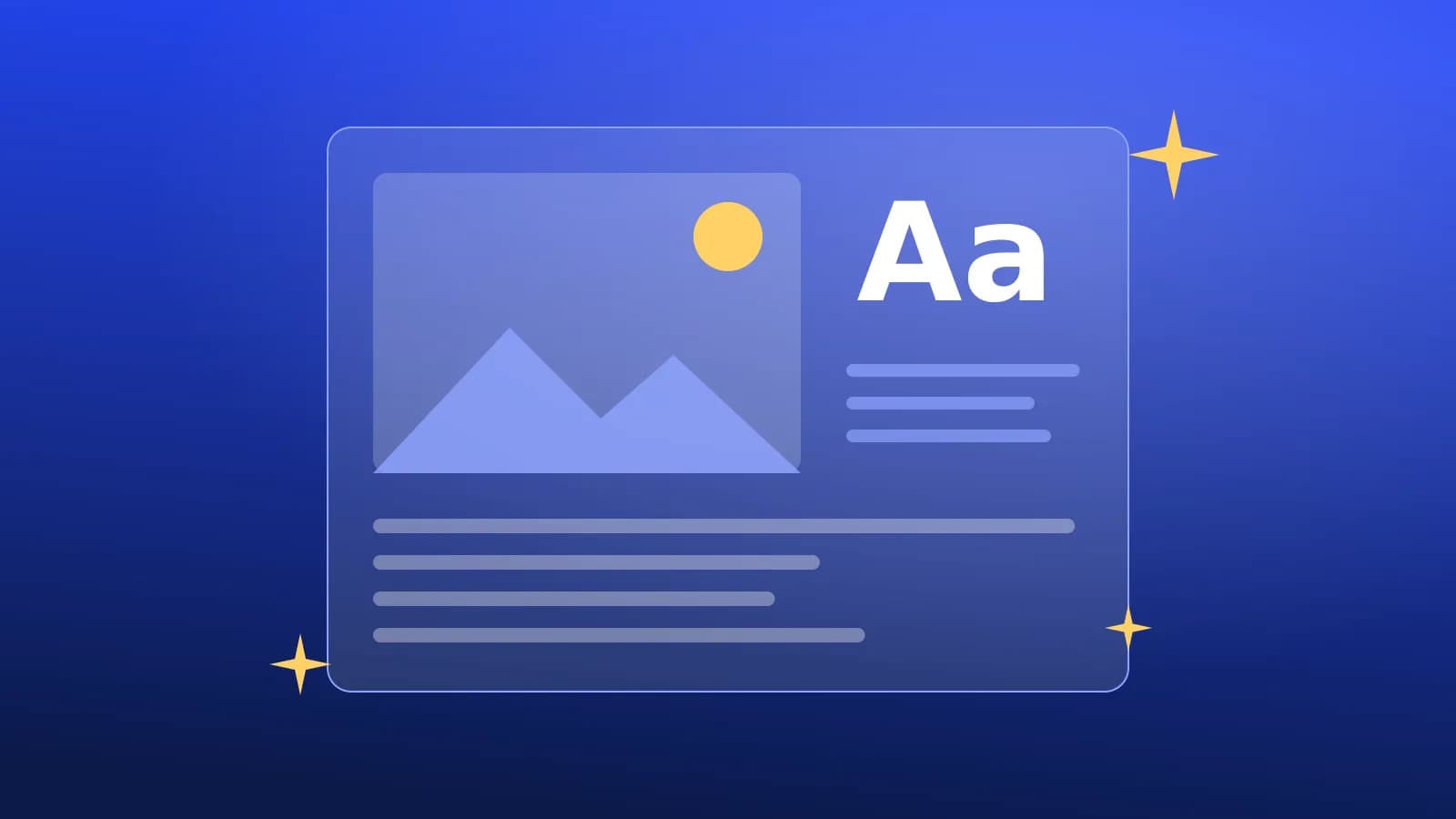 Abstract illustration of a page layout with an image frame and text blocks