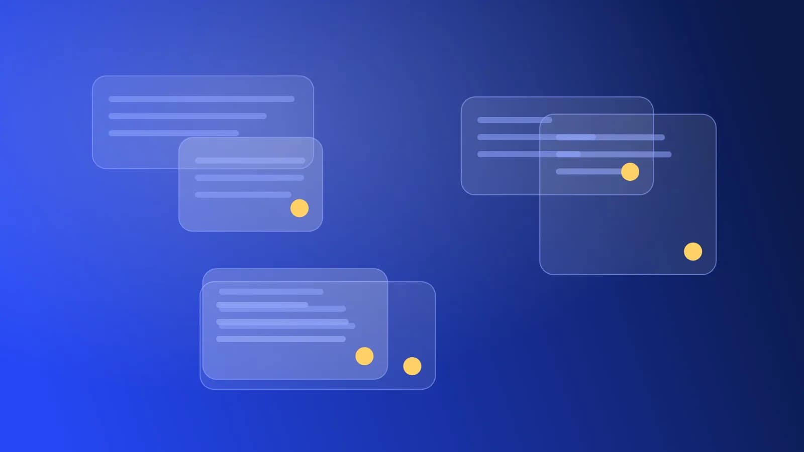 Illustration abstraite de cartes d'interface flottantes